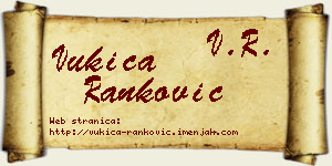 Vukica Ranković vizit kartica